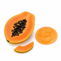 Papaya abierta con gel de extracto de papaya, exfoliante suave de Oddities